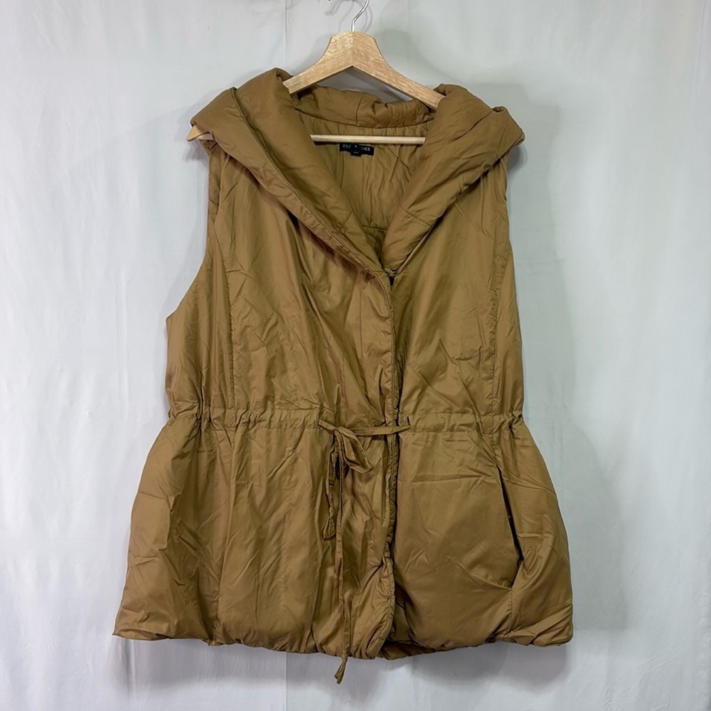 Eileen Fisher Brown Puffer Vest